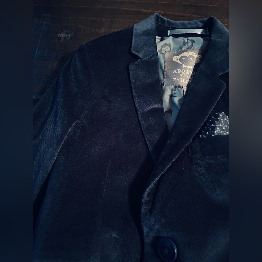 Appaman Elegant Navy Blue Velvet Suit 3T - Picture 6 of 16